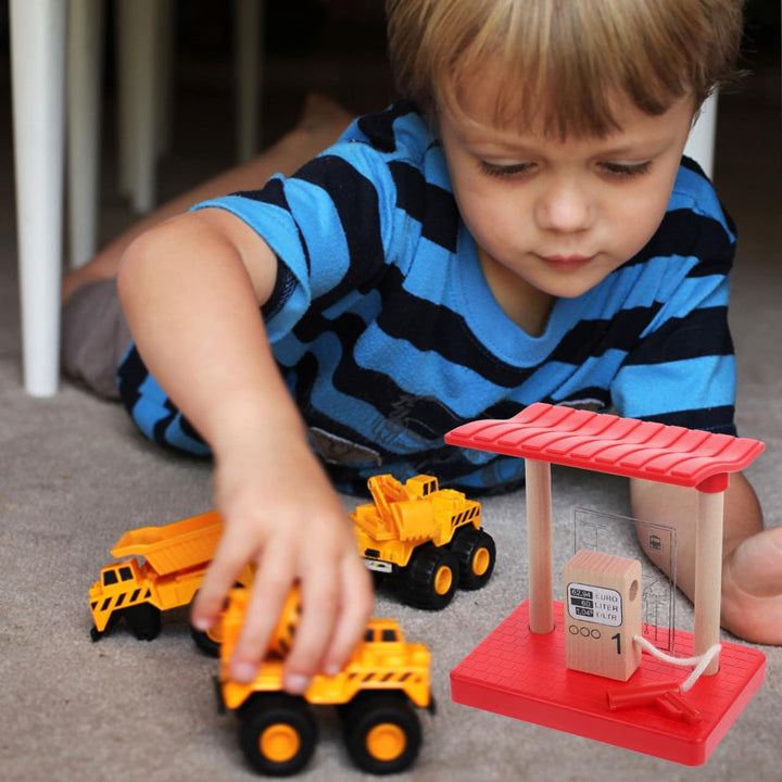 HEMOTON Holzeisenbahn Zubehör Bahnhof Mit Mini Tankstelle 11X9.9X6.9Cm Kompatibel Für Kinder Ab 3 Ja