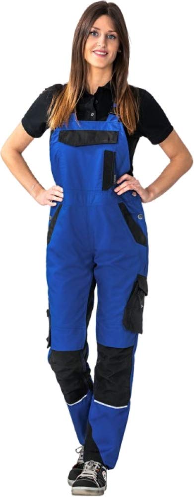 Planam Norit Damen Latzhose viele Farben alle Grössen 34 kornblau/schwarz, 34 kornblau/schwarz