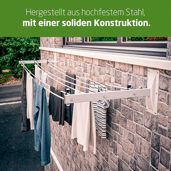 AMIG - Seitlicher Wäscheständer Modell 3 aus Edelstahl, Finish in Weiss, mit sechs Spulen und DREI S