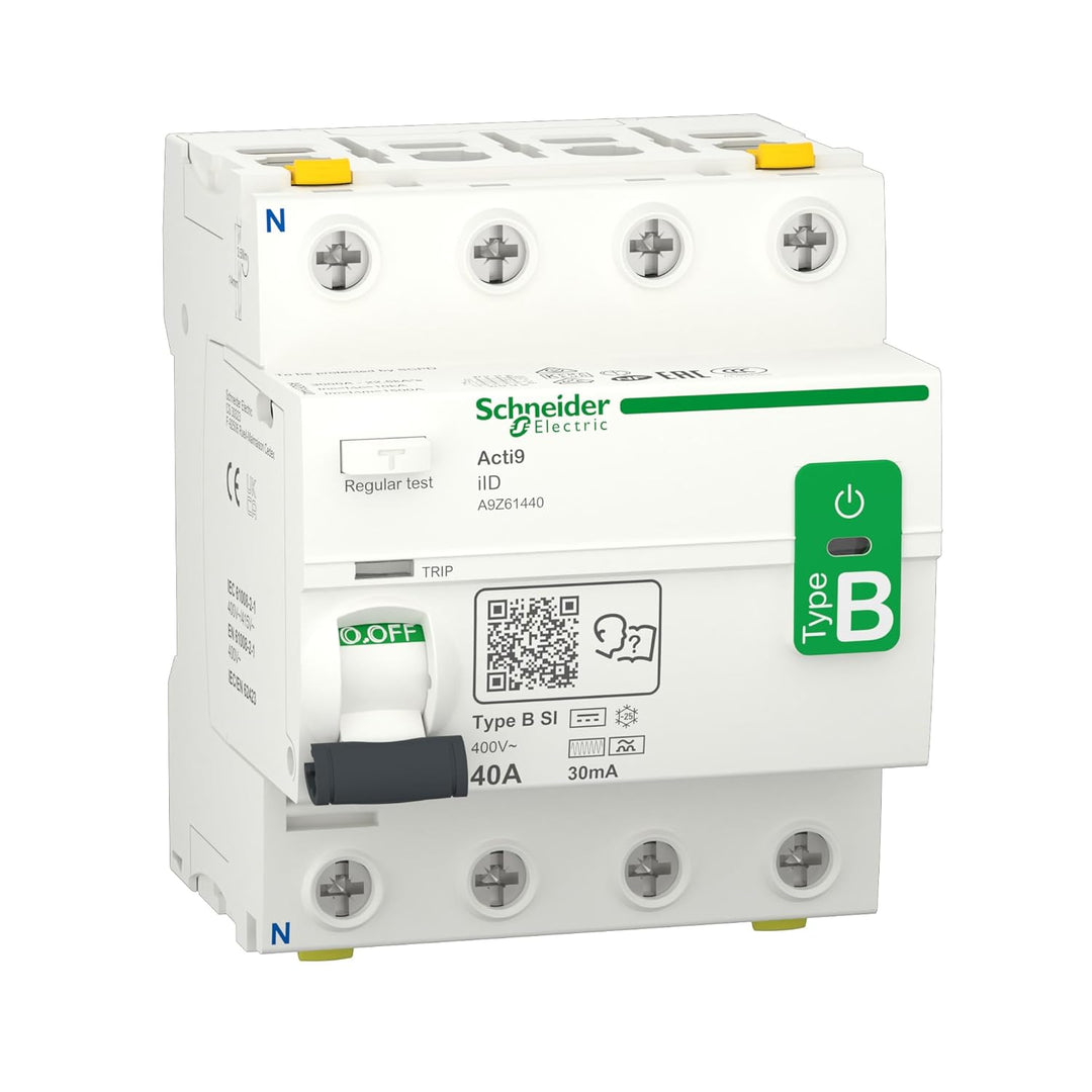 Schneider Electric Fehlerstrom-Schutzschalter IID 4P 40A 30MA TYP B-SI, A9Z61440 B-SI 40 Ampere, B-S