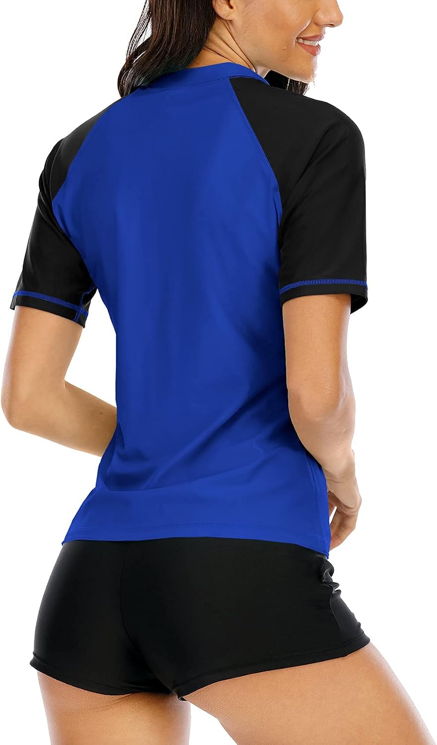 Halcurt UV Shirt Damen Kurzarm Rash Guard UPF 50+ Schwimmshirt Schnell Trocknender Badeshirt M-XXL L