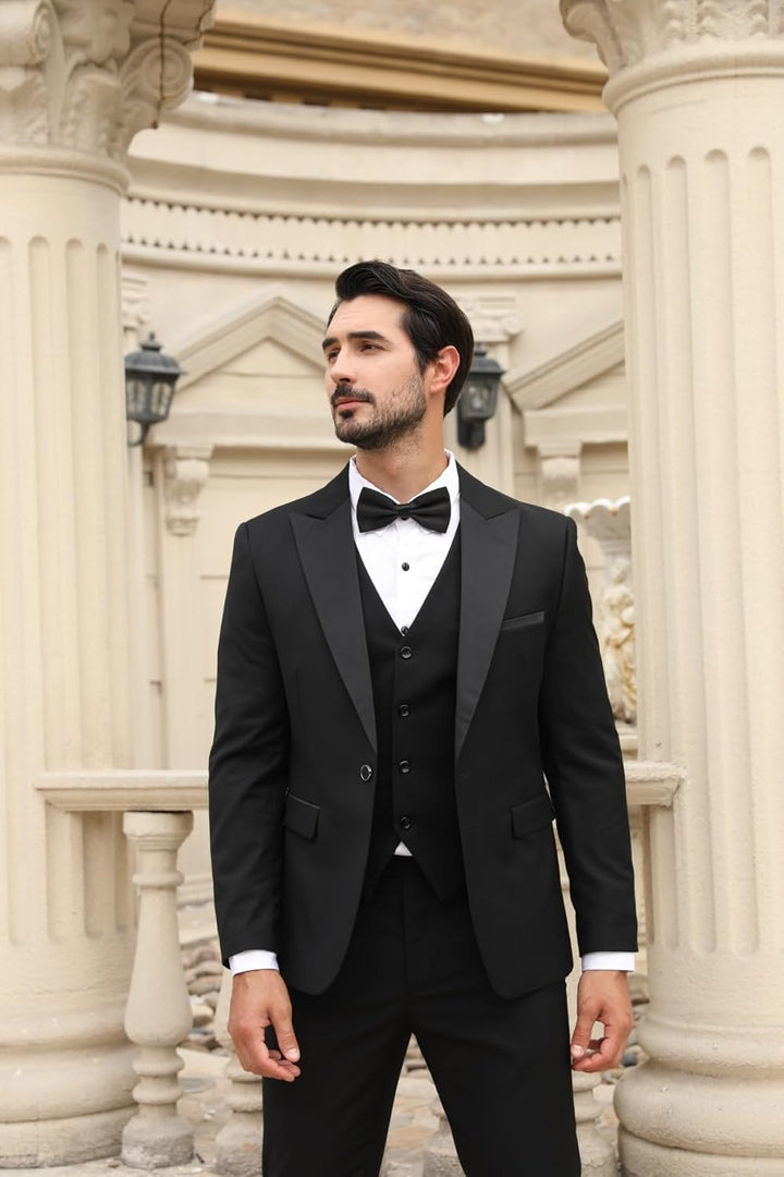YOUTHUP Anzug Herren Regular Fit 3 Teilig Anzüge Peak Lapel Morden Herrenanzug Business Hochzeit Smo