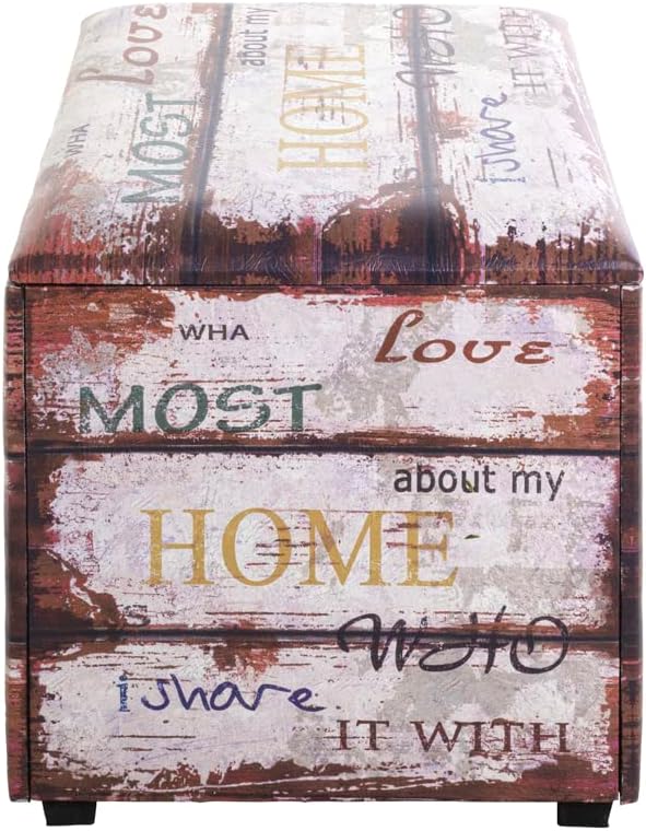 HAKU Möbel Sitztruhe, Kunstleder, Motiv, B 65 x T 40 x H 42 cm Home 65 x 40 x H 42 cm Motiv, Home 65