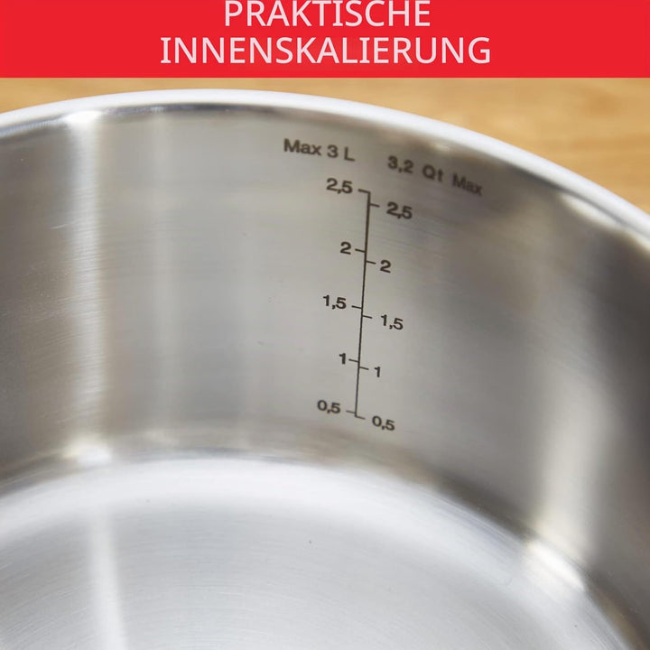 Tefal 3 Piece Comfort Max Stainless Steel Cookware Pan Set 3 piezas, 3 piezas