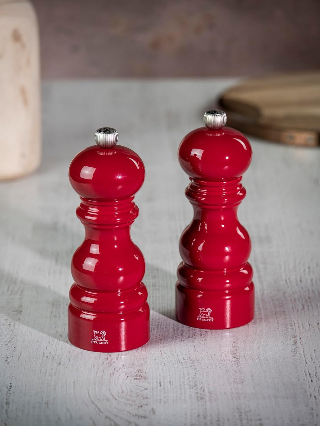 PEUGEOT – Duo Paris – Pfeffermühle + Salzmühle 15 cm – Klassische Einstellung – Aufbereitetes Holz m