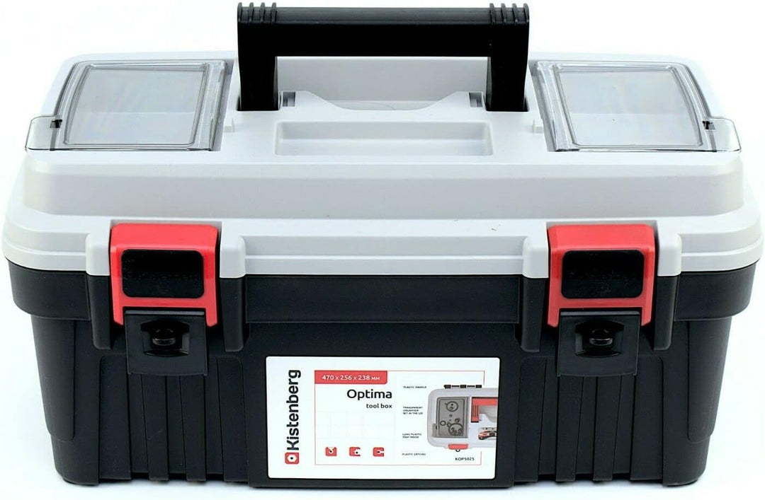 Werkzeugkoffer Werkzeugbox Werkzeugkasten mit Werkzeugtrage Ergonomischer Griff Robuster Deckel ABS