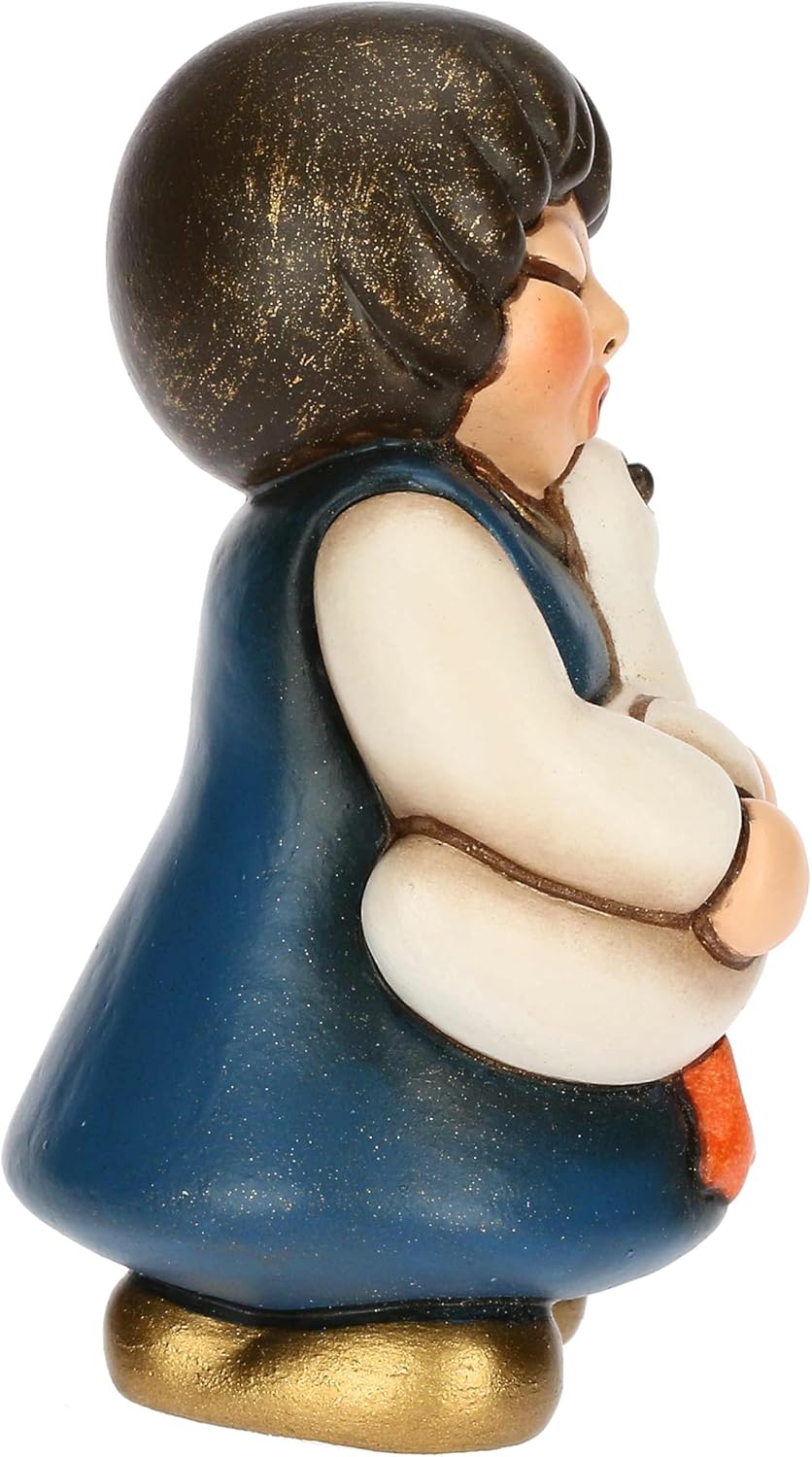 THUN, Mädchen mit Gans aus hochwertiger Keramik, Kollektion Klassische Krippe, Weihnachtskrippenfigu