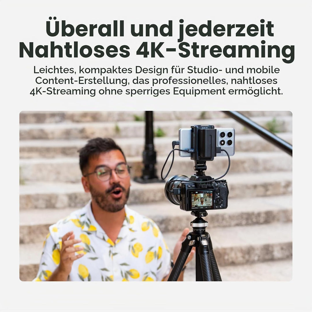 Accsoon SeeMo 4K für Android, tragbares 4K-HDMI-Videoaufnahme- und Streaming-Gerät, H.264-Encoder, U