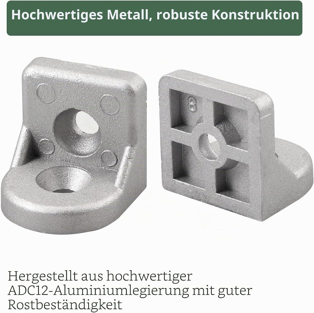 10x EYPINS Lenkwinkel Befestigungsmaterial Winkel, Aluprofil 30x30 Nut 8 Winkelverbinder Eckwinkel E