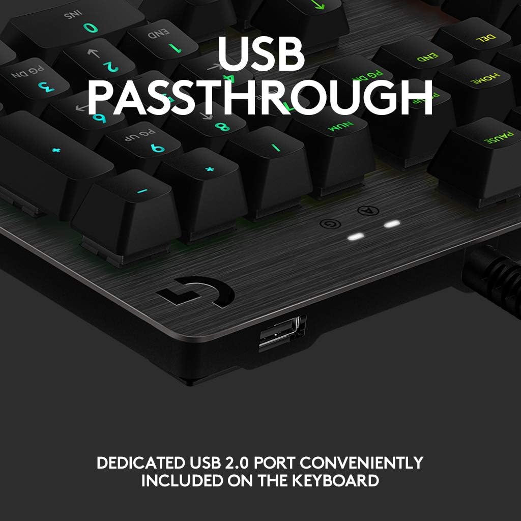 Logitech G512 mechanische Gaming-Tastatur, GX-Brown Taktile Switches, LIGHTSYNC RGB-Beleuchtung, USB