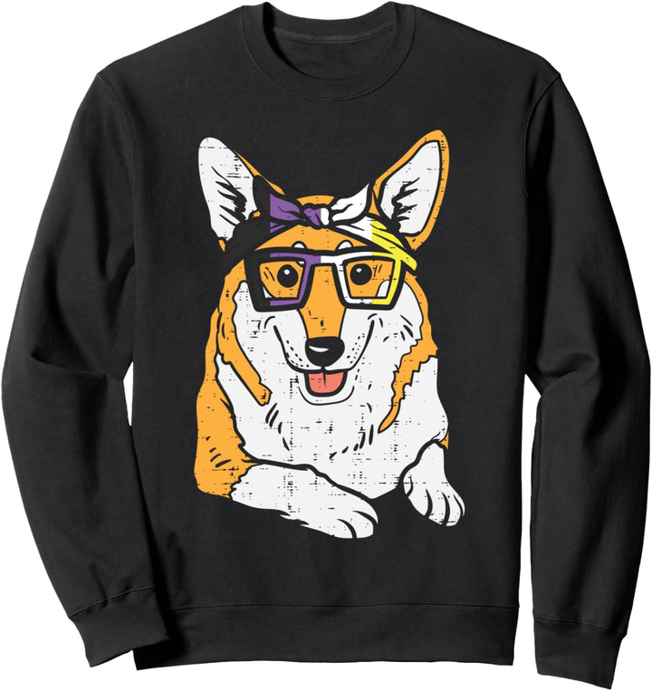 Welsh Corgi Dog Bandana LGBTQ Non-Binary Flag Genderqueer Sweatshirt