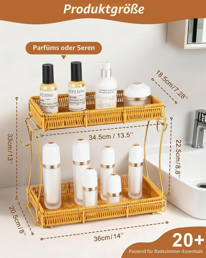 REFLYING Abnehmbarer Badezimmer Organizer, Skincare Parfüm Organizer, Küchen Organizer, Gewürzregal,