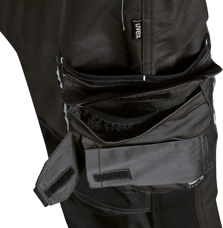 Uvex Tune-up Lange Damen-Arbeitshose - Lange Cargo-Hose mit Knietaschen 44 Schwarz, 44 Schwarz