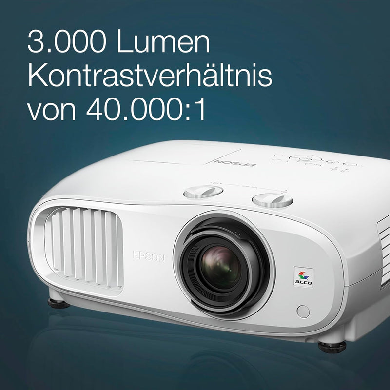 Epson EH-TW7000 4K Pro-UHD 3LCD-Beamer (3.000 Lumen Weiss- und Farbhelligkeit, Kontrastverhältnis 40