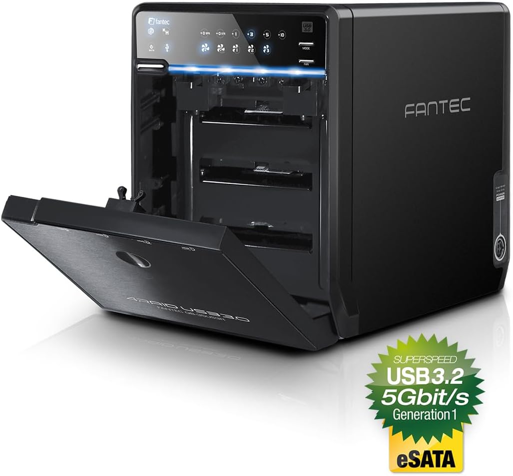 FANTEC Qb-35US3R Externes 4-fach Raid Festplattengehäuse (für 4x 8, 89 cm (3, 5 Zoll) SATA Festplatt