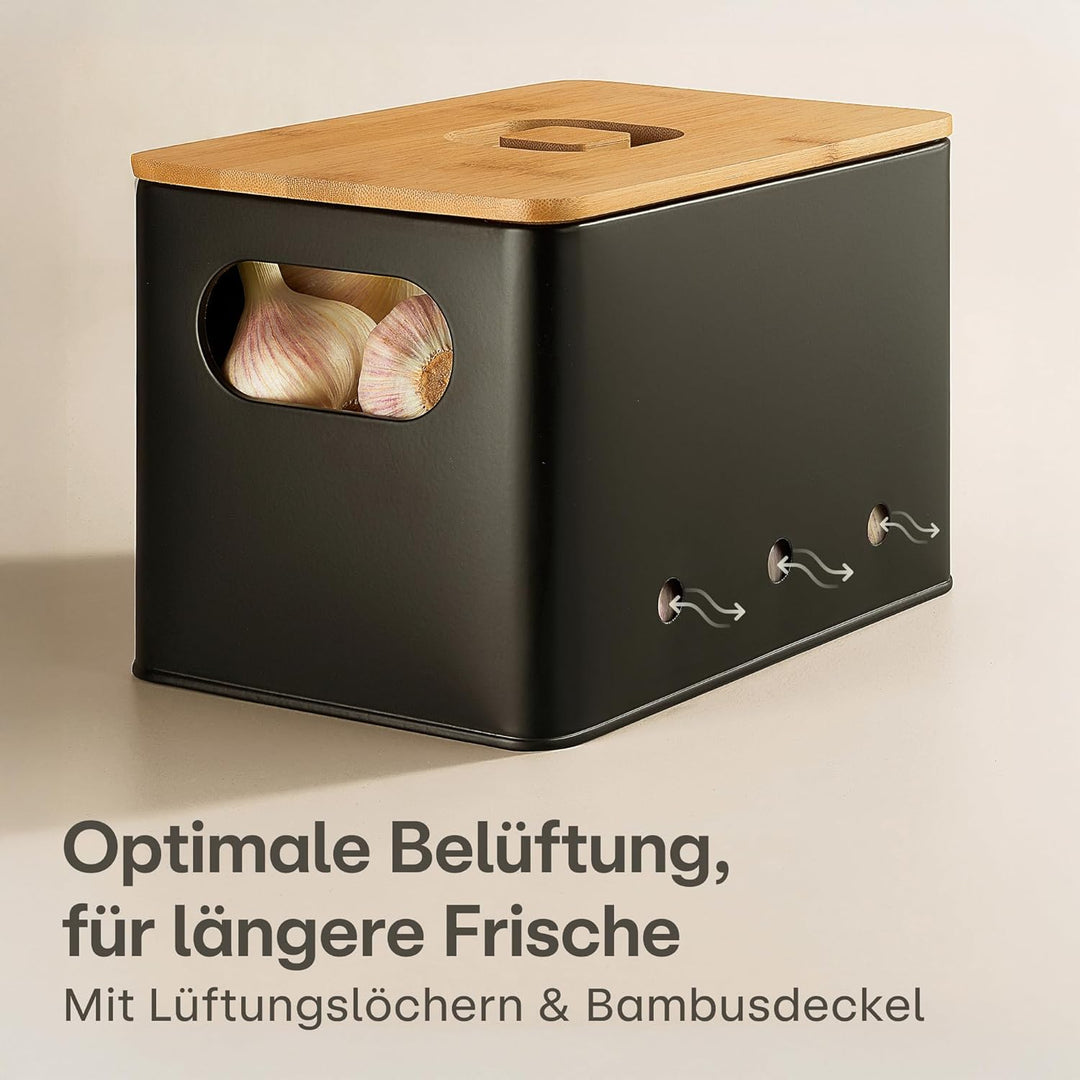 Praknu Kartoffel Aufbewahrungsbox 3er Set – Stapelbar - Mit Belüftung für längere Frische – 𝗙𝗦𝗖® Bam