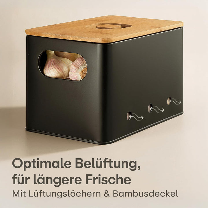 Praknu Kartoffel Aufbewahrungsbox 3er Set – Stapelbar - Mit Belüftung für längere Frische – 𝗙𝗦𝗖® Bam