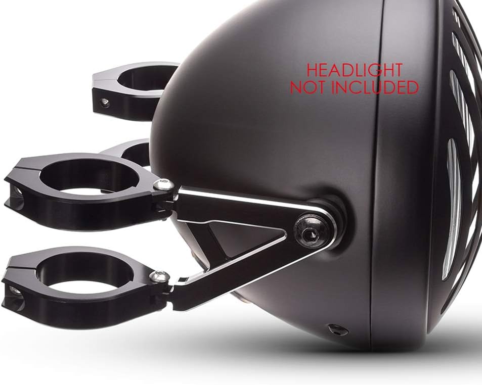 Motorrad Scheinwerfer-Halter mit Kurzen Arme Für Massgefertigt Projekt Motorrad - Schwarz, 58-59mm,
