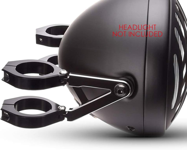 Motorrad Scheinwerfer-Halter mit Kurzen Arme Für Massgefertigt Projekt Motorrad - Schwarz, 58-59mm,
