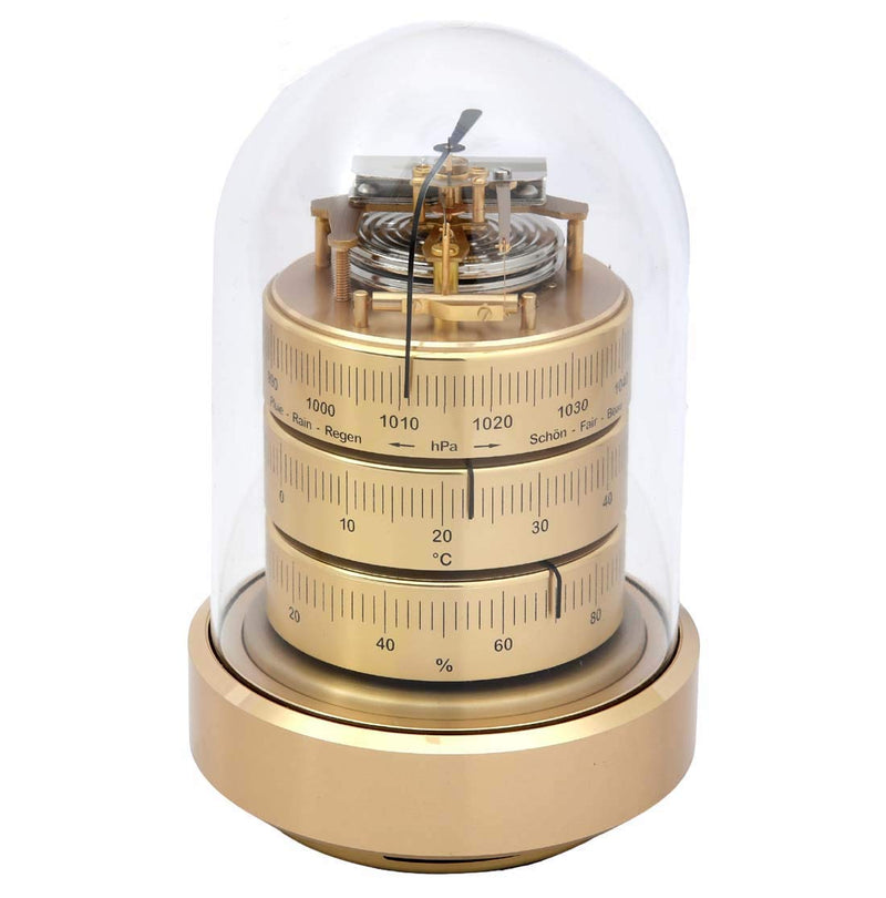 Barigo 3025ddms Tisch Wetterstation massiv Messing Sockel B x H 160 mm x 110 mm