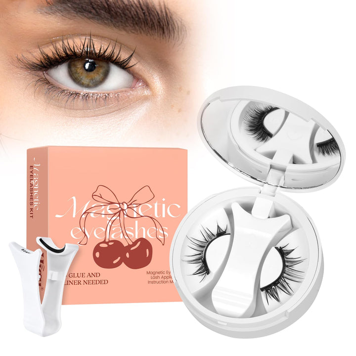 Higu clace Magnetische Wimpern,Magnet Wimpern Ohne Eyeliner,Magnetische Wimpern mit Applikator,Wimpe