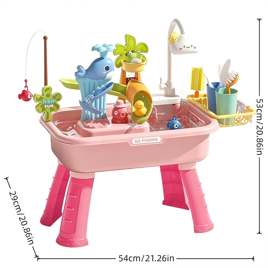 Generisch Wassertisch für Kinder - mit Pumpe und lustigen Lernspielzeugen,Kinderpool-Spielwaschbecke