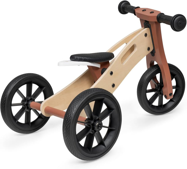 Hauck First Ride Eco, Fuchs - 2 in 1 Holz Dreirad Rutscher & Zweirad Laufrad mit 7,5 Zoll Räder für