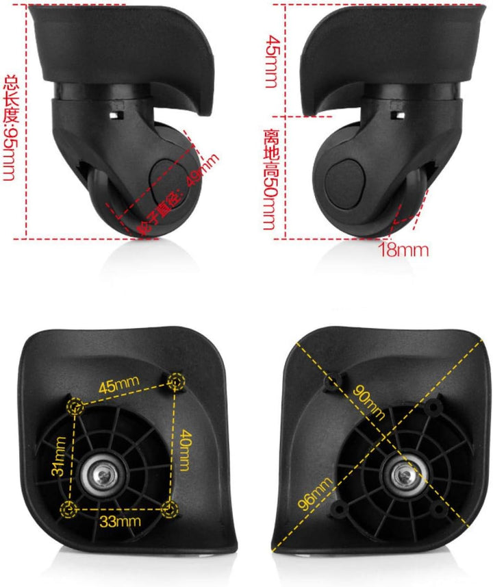 Kofferrad, Kugellager, Universalrad, Schwarz, 2 Stück, Ersatzrad für Reisekoffer, Koffer, Verwendung