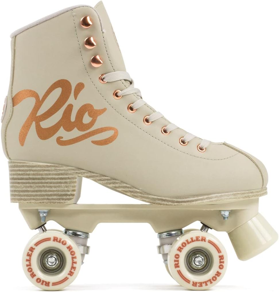 Rio Roller Unisex-Erwachsene Rosa Quad Skates Rollschuhe 42 Cream, 42 Cream
