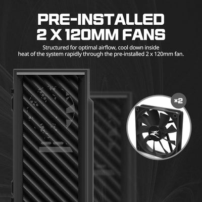 Zalman T7 PC Gehäuse Midi Tower ATX, Mesh Front 2xLüfter, Glas Seitenwand, Schwarz