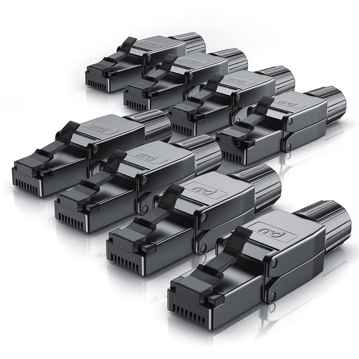 CSL - 8 x Netzwerkstecker feldkonfektionierbar RJ45 CAT 6 CAT 7 CAT 8 - geschirmt 40 GBit/s 2000 MHz