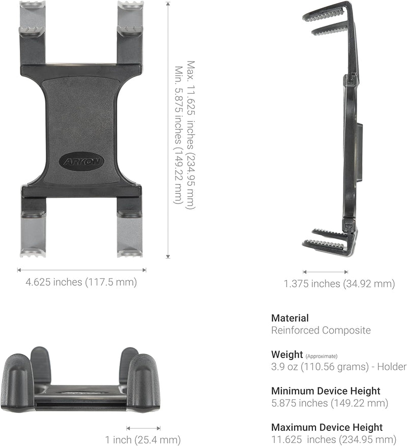 ARKON Tablet-Halterung, Grundplatte zum Anschrauben, passend für Tablets mit Einer Bildschirmgrösse