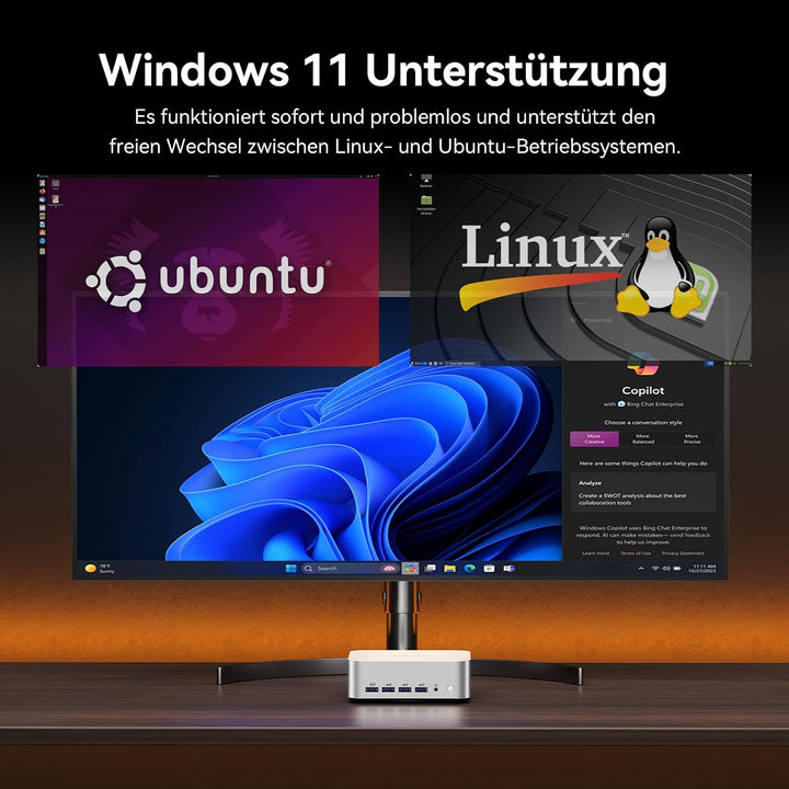 GEEKOM Mini PC A8 Max mit AMD Ryzen 7 8745HS, 2,5Gbps Dualer LAN Port, 3 Jahre Garantie, DDR5 RAM +