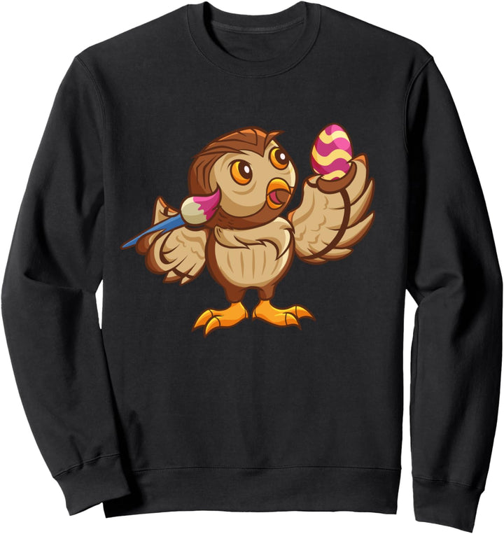 Comic Eule bemalt Ostereier Sweatshirt