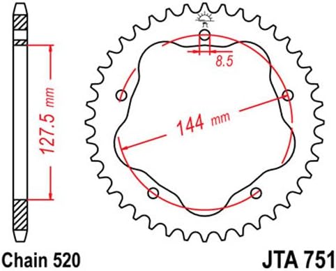 JT Ritzel jta751.3636Z Aluminium hinten Ritzel Anzahl der Zähne: 36, Anzahl der Zähne: 36