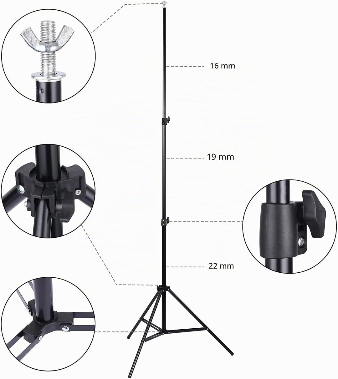 UNIDEAL Hintergrund Ständer 2 x 3M, Verstellbarer Hintergrund Stützsystem Satz, greenscreen ständer,