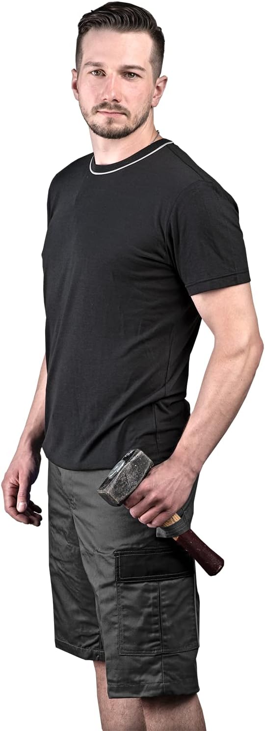 ACE Handyman Herren-Arbeitshose kurz - Männer-Arbeitshosen mit Stretch-Bund aus 35% Baumwolle leicht