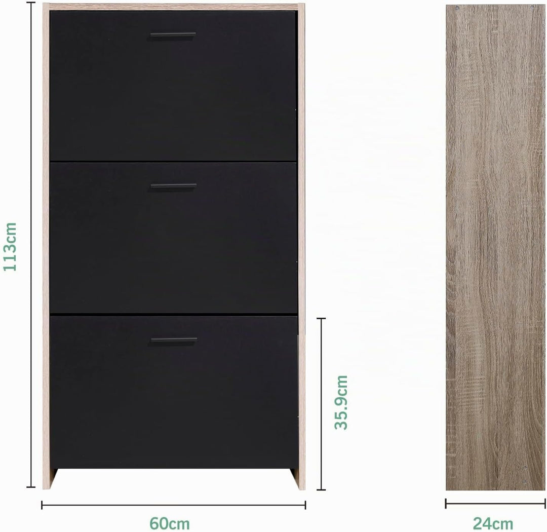CASABEL Schuhschrank für 18 Paar – grosse Kapazität für den Eingangsbereich – L 60 x T 24 x H 113 cm