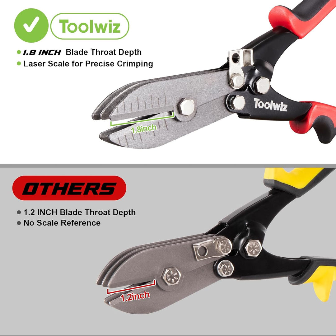 Toolwiz 5 Blatt Blech Crimpzange, K Crimpzange, 24-26 Gauge, 10-1/2 Zoll | für Fallrohre Ofenrohr, K