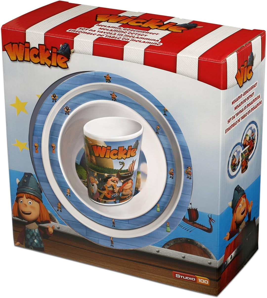 Studio 100 MEVI00000260 - Wickie und die starken Männer, Geschirr-Set, 3-teilig