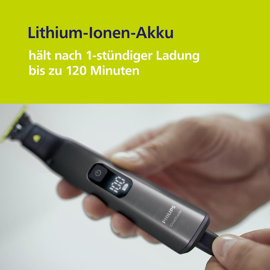 Philips OneBlade Pro 360 Face & Body Elektrischer Bartschneider, Rasierer und Bodygroomer, 3x 360-Kl