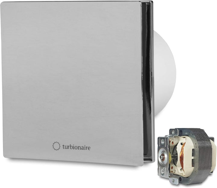Turbionaire Arte 100 SC Bad Ventilator 100mm Verchromt für die Evakuierung Standard für Bad, Küche,