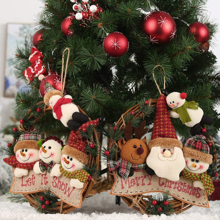 ITODA Weihnachten Kranz Dekoration Weihnachtskranz Schneemann Weihnachtsdeko Elch Weihnachtsgirlande