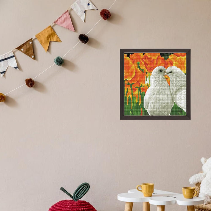 DIAMOND DOTZ DD5.077 - Original 5D Diamond Painting Set Küssende Tauben, Kreativset mit 11.236 Diama