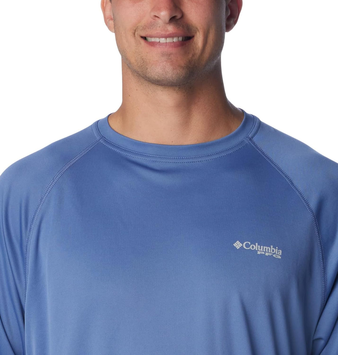 Columbia Herren Long Sleeve Terminal Tackle Langarm-Shirt L Lang Bluebell/Cool Grey Logo, L Lang Blu