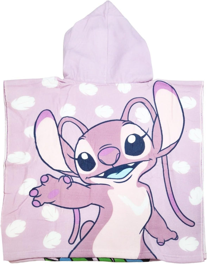 Aymax Disney Lilo & Stitch Kinder Badeponcho – Kapuzenhandtuch 55x110 cm – 3 Motive zur Auswahl, Far