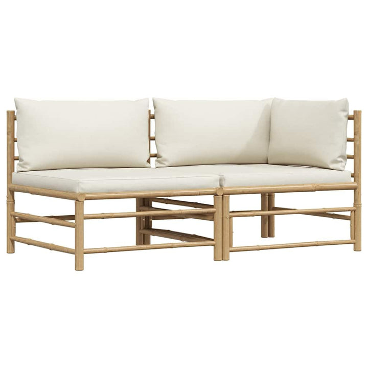 vidaXL Gartenmöbel 2-TLG. mit Kissen Ecksofa Mittelsofa Gartenset Gartensofa Lounge Sofa Garnitur Si