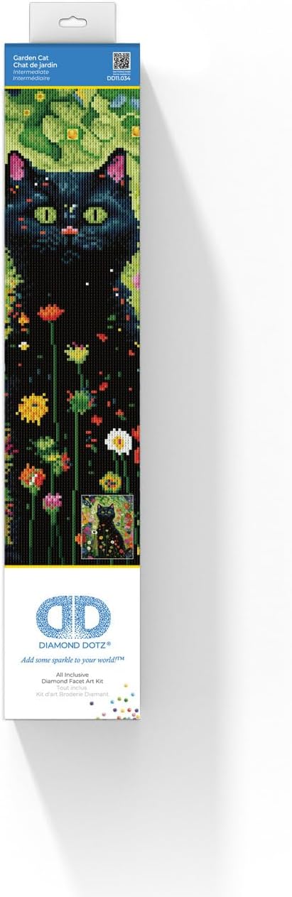 DIAMOND DOTZ 2593880 Original 5D Diamond Painting Set, Katze im Garten, DIY Diamant-Malerei-Kit mit
