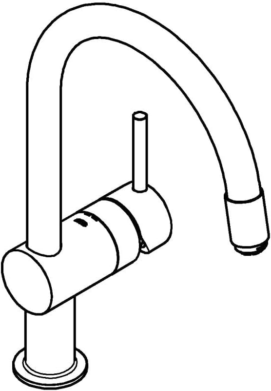 GROHE Minta | Küchenarmatur mit einem Schwenkbereich von 360°, C-Auslauf | chrom | 32511000 Chrom C-