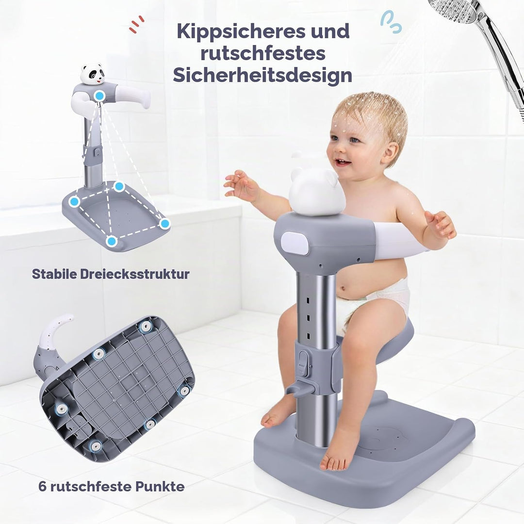 Baby Dusche Ständer, Baby Badewannenständer Duschständer mit AntiRutsch-Basis, 6 Stufige Höhenverste